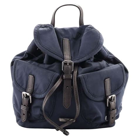 burberry large technical nylon & leather rucksack navy